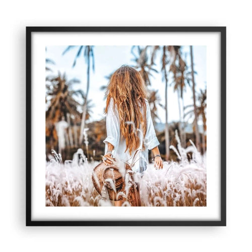 Affisch i svart ram - Född ur gräsdun - 50x50 cm