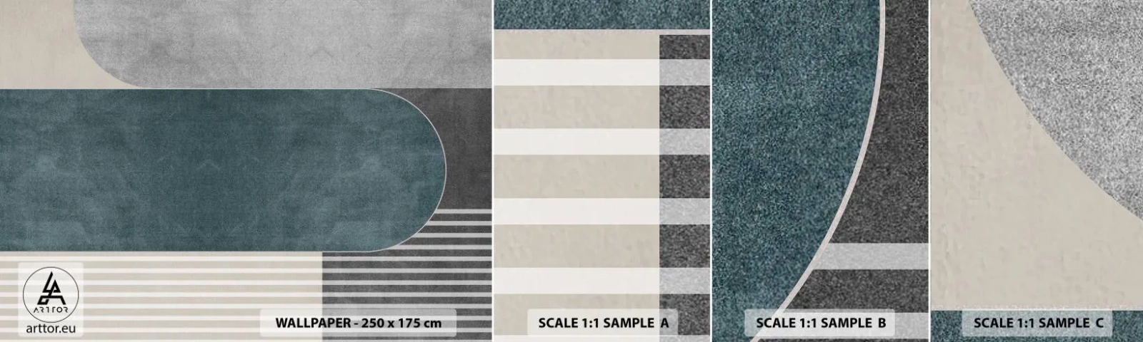 Fototapet Prov Standard Eco - Horisontell komposition - Minimalism, Former, Pastell - 100x30 cm