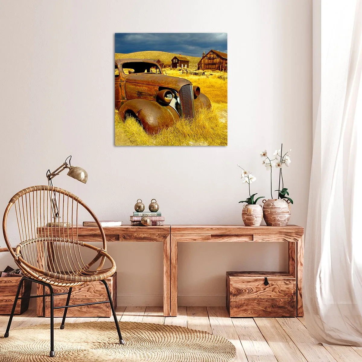 Canvastavla - Bild på duk - Välförtjänt vila - 30x30 cm