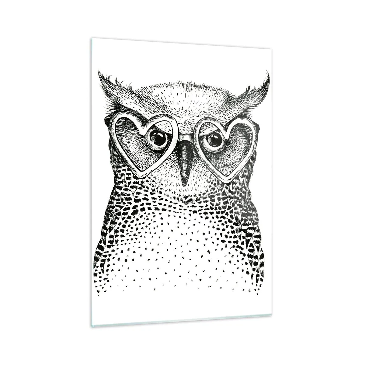 Glastavla - Bild på glas - Klokt och med kärlek - 50x70 cm