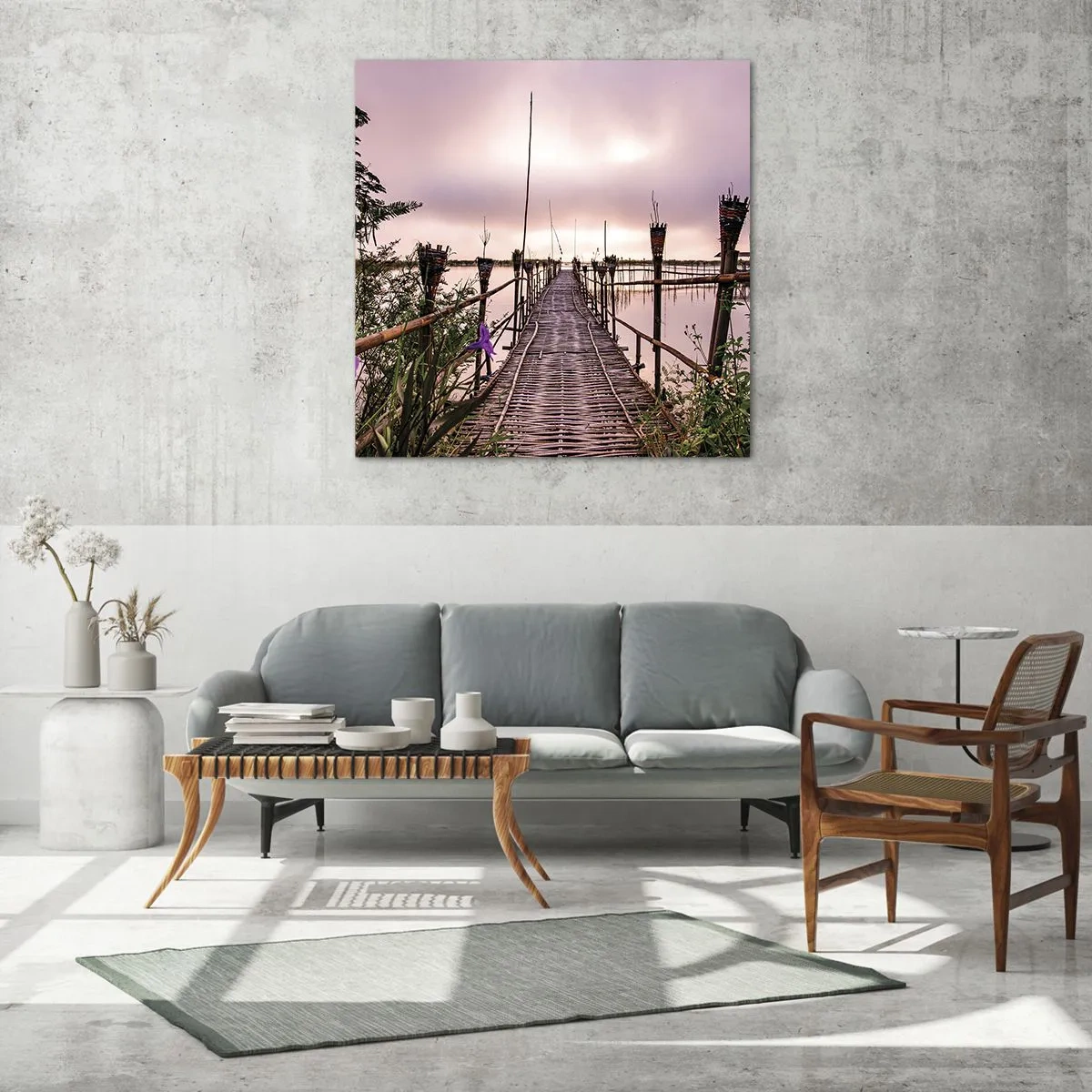 Glastavla - Bild på glas - Asiens lugn och tystnad - 40x40 cm