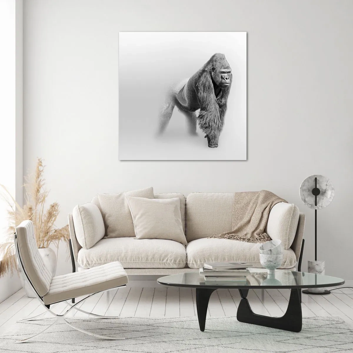 Glastavla - Bild på glas - Övertygad om sin styrka - 50x50 cm