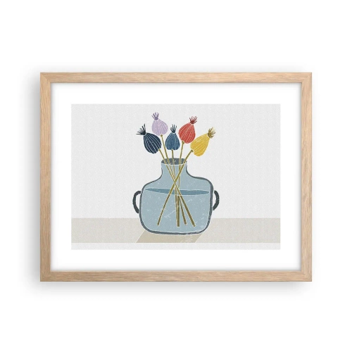 Affisch i ram av ljusek - Vallmovas - 40x30 cm