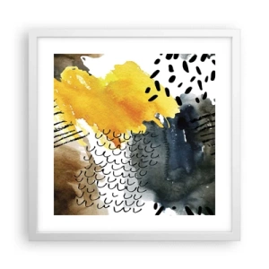 Affisch i vit ram - Elementens möte - 40x40 cm