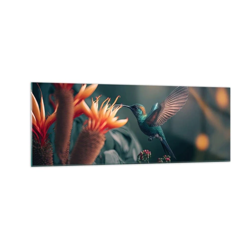 Glastavla - Bild på glas - Ett verkligt färgglatt liv - 140x50 cm