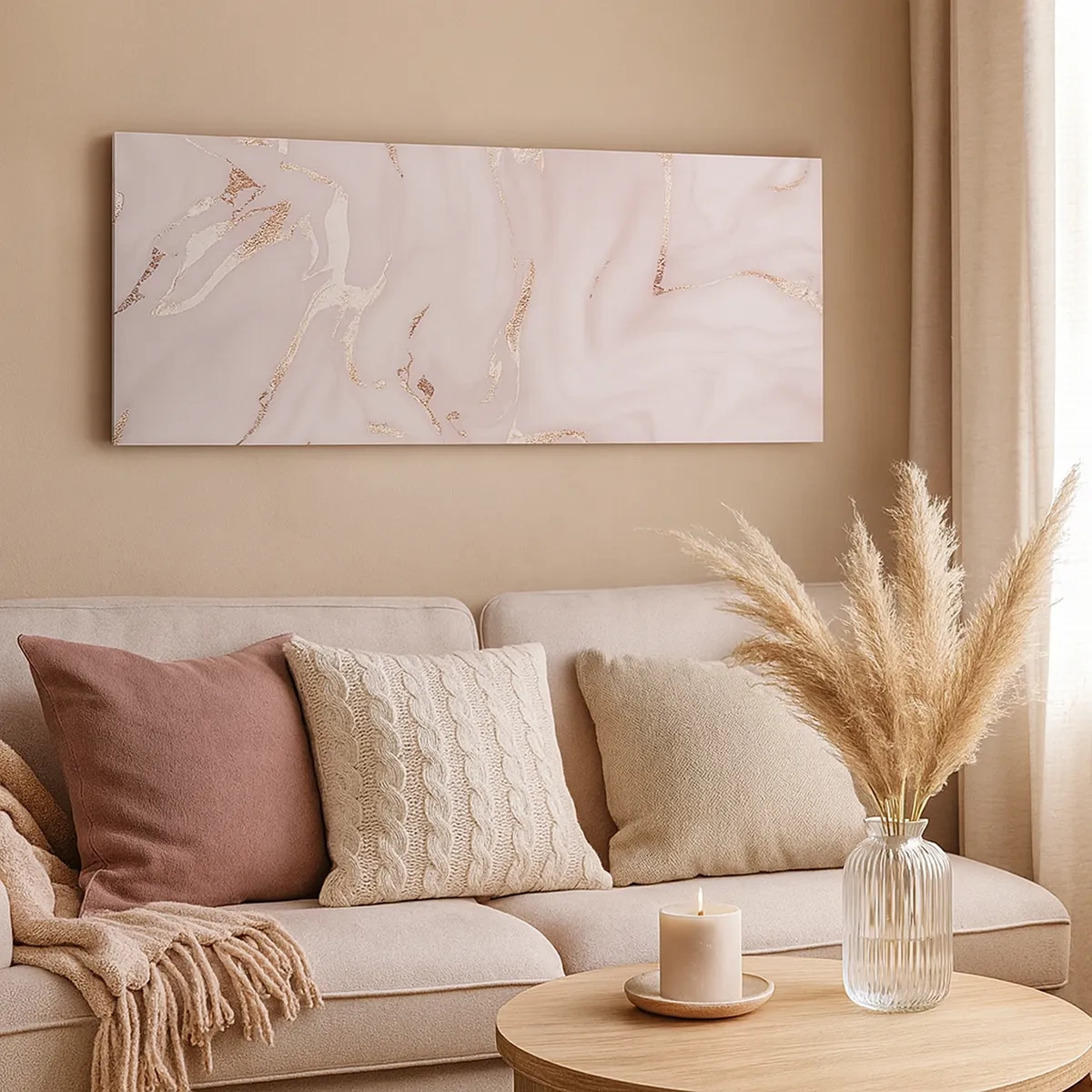 Canvastavla - Bild på duk - Rosa raseri - 30x30 cm