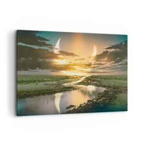 Canvastavla - Bild på duk - Någonstans i en avlägsen galax - 120x80 cm