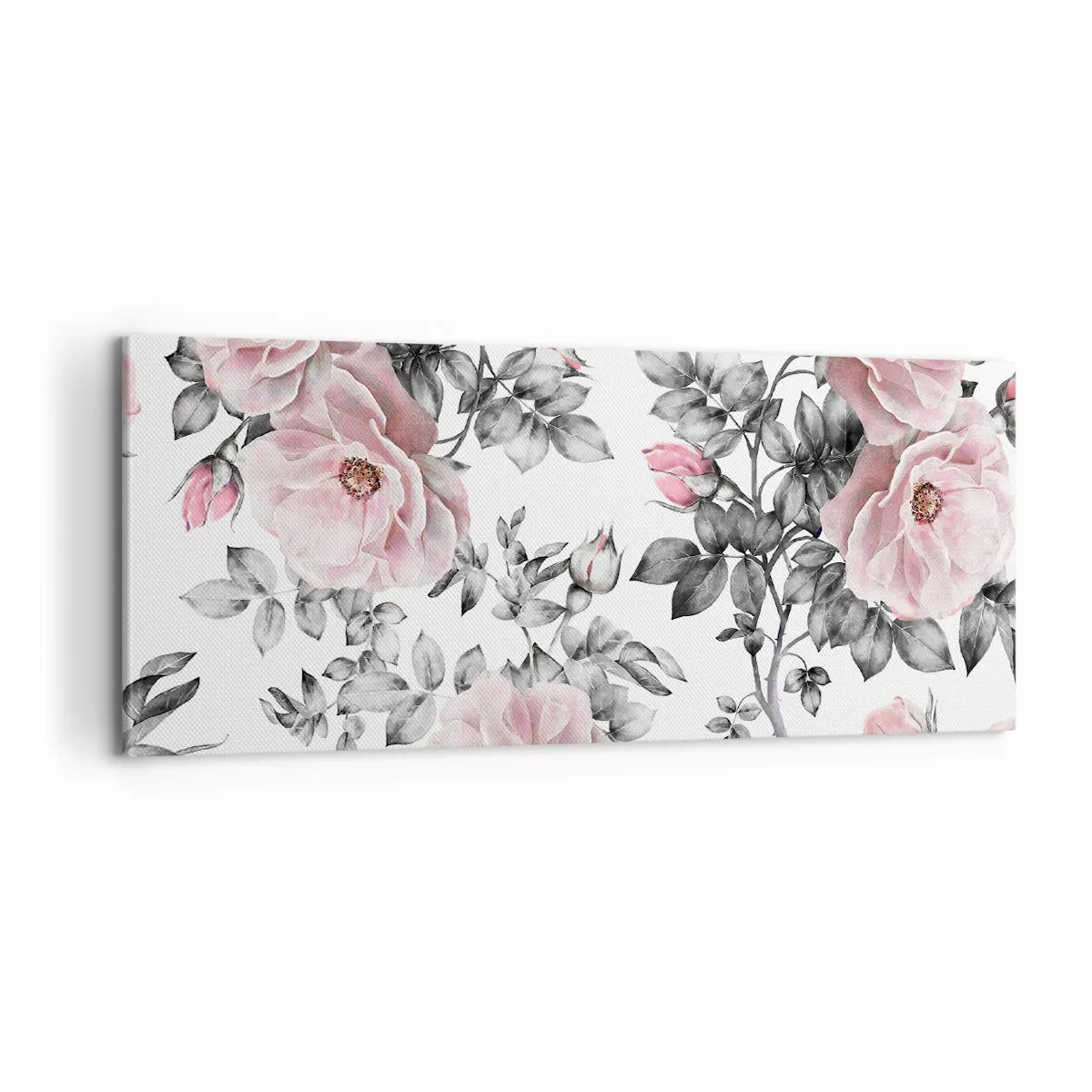 Canvastavla - Bild på duk - Tappa sig i rosblommorna - 100x40 cm