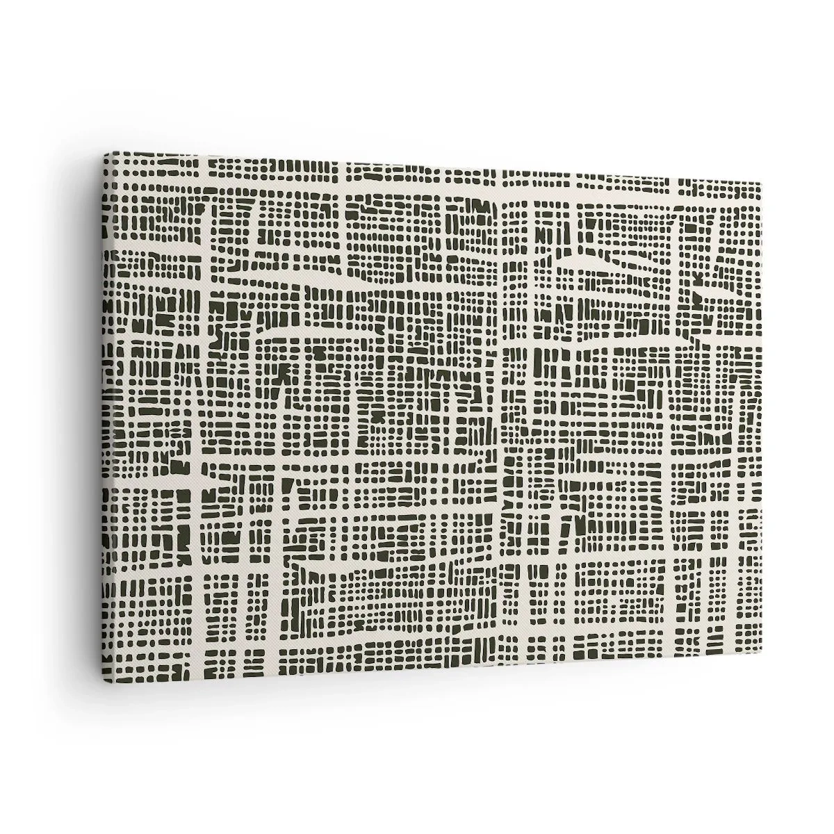 Canvastavla - Bild på duk - Ett geometriskt mönster som liknar ett rutnät mot en ljus bakgrund - 70x50cm - Vävd komposition - Modern väggdekoration för vardagsrum och sovrum ARTTOR