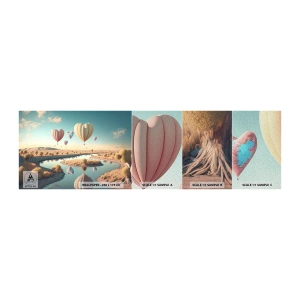 Provbit av fototapet Premium Sand - Kärleken låter dig sväva - Ballonger, Pastell, Godis - 100x30 cm