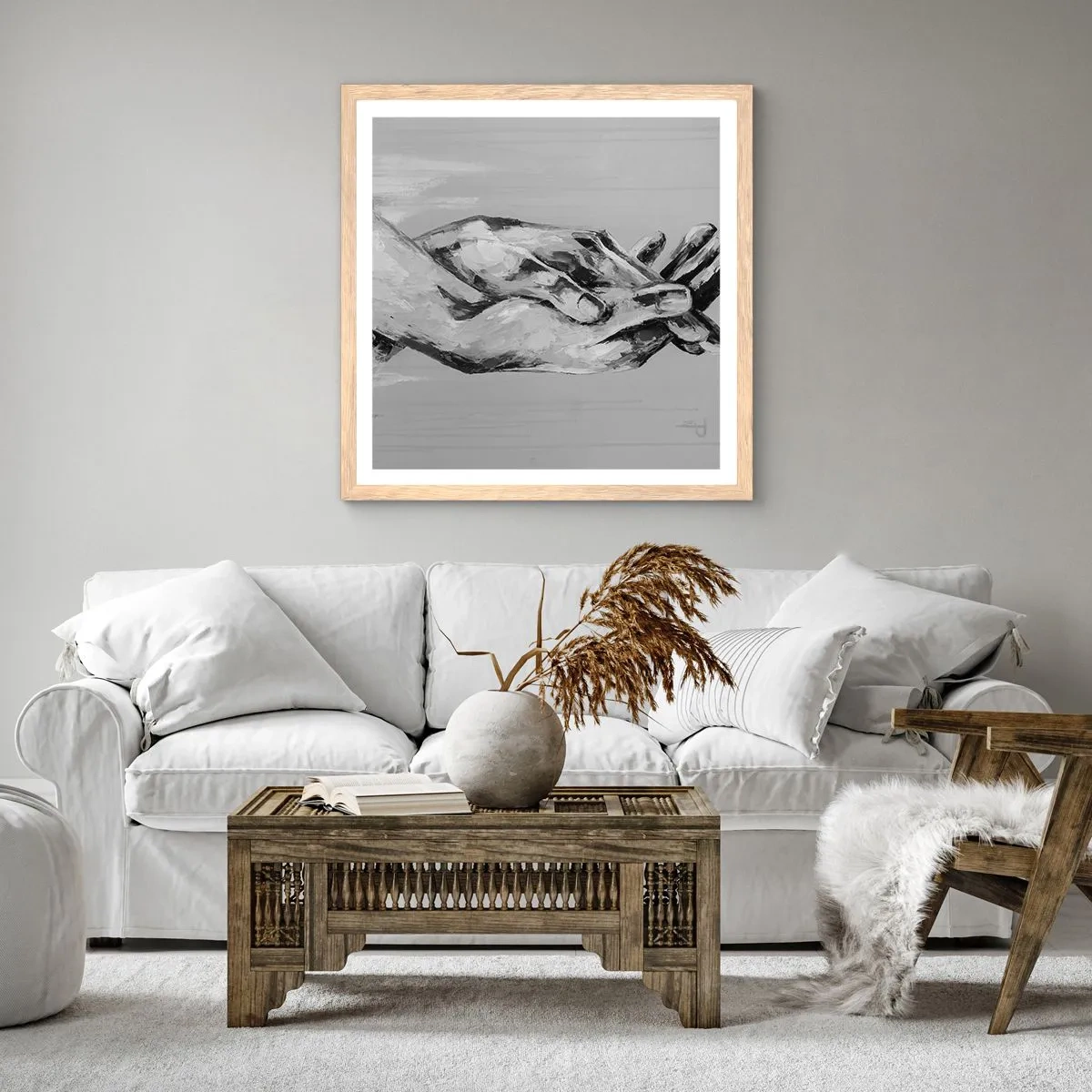 Affisch i ram av ljusek - Början... - 50x50 cm