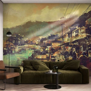 Fototapet Premium Sand - Livet som gråskalans rikedom - Landskap, Kina, Arkitektur - 450x315 cm
