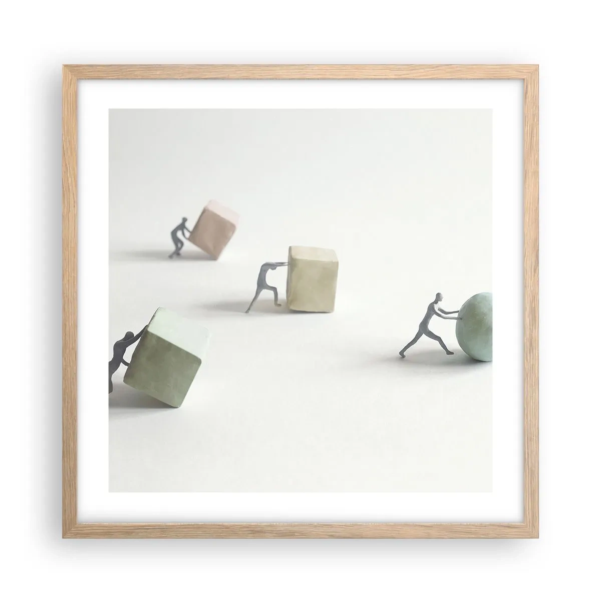 Affisch i ram av ljusek - Livet leker - 50x50 cm