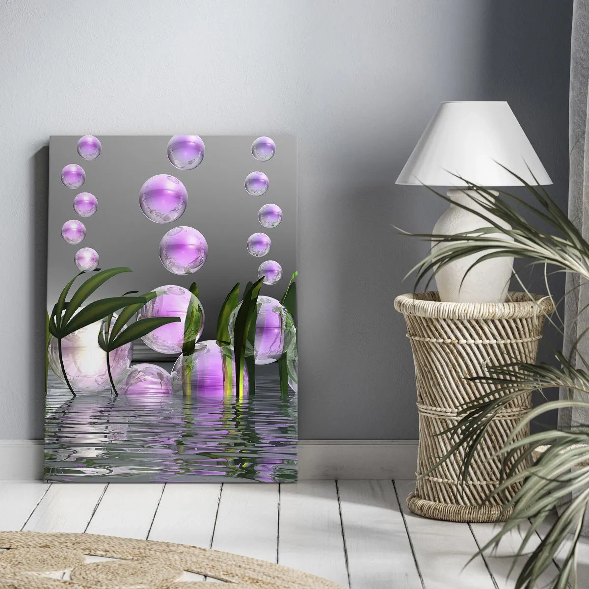 Canvastavla - Bild på duk - Tankeväckande komposition av lätthet och liv - 65x120 cm