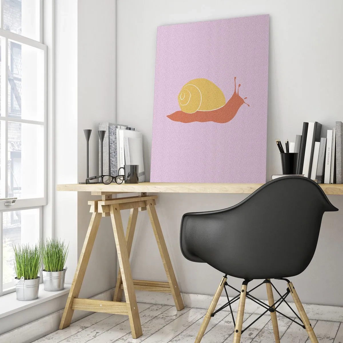 Glastavla - Bild på glas - Det är ingen brådska - 50x70 cm