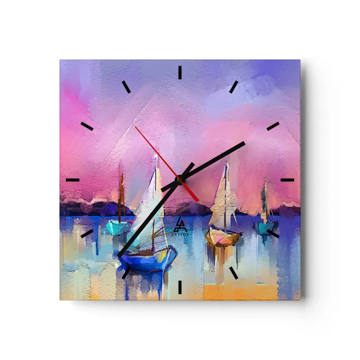 Väggklocka - Klocka på glas - Riktning: öppet vatten - 30x30 cm