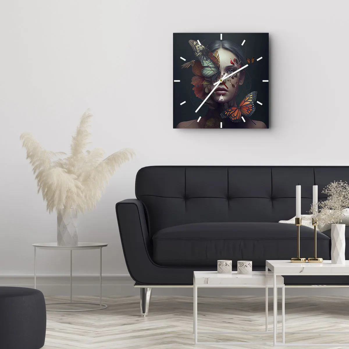 Väggklocka - Klocka på glas - En underbar metamorfos - 30x30 cm