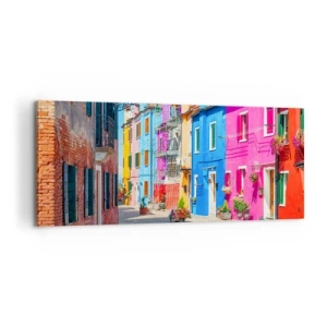Canvastavla - Bild på duk - Papegojalik stad - 100x40 cm