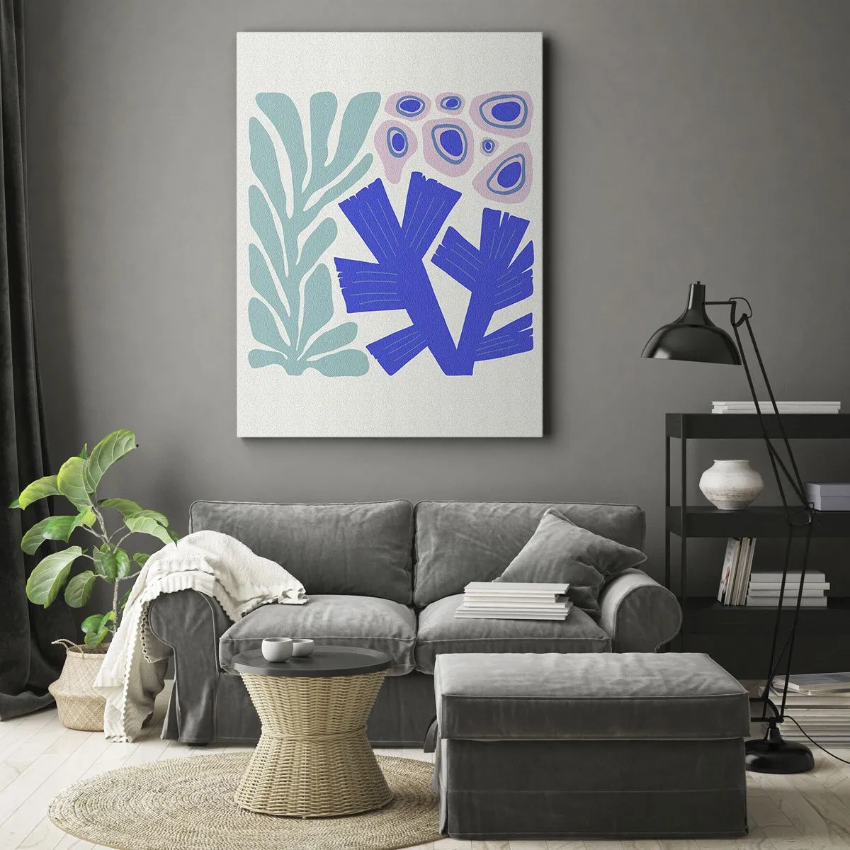 Canvastavla - Bild på duk - Undervattensträdgård - 70x100 cm