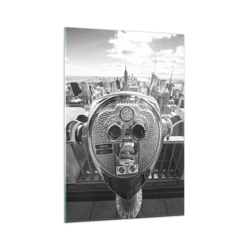 Glastavla - Bild på glas - Stad över städerna - 70x100 cm