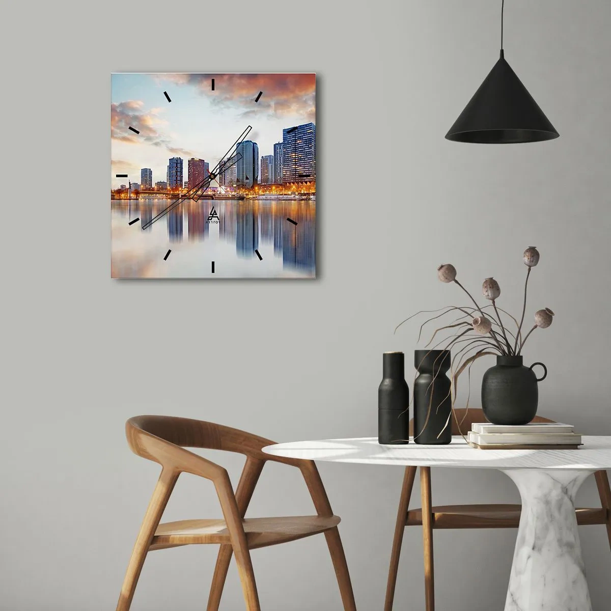 Väggklocka - Klocka på glas - Paris monumentala lugn - 30x30 cm