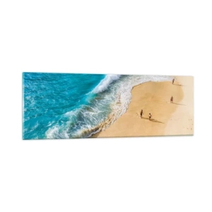 Glastavla - Bild på glas - Och sedan solen, stranden... - 90x30 cm