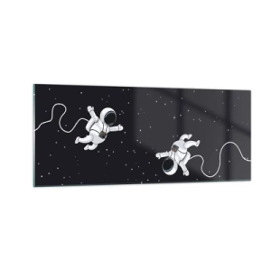 Glastavla - Bild på glas - Rymddans - 100x40 cm