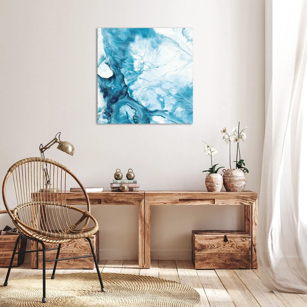 Canvastavla - Bild på duk - Blåhetens konsert - 30x30 cm