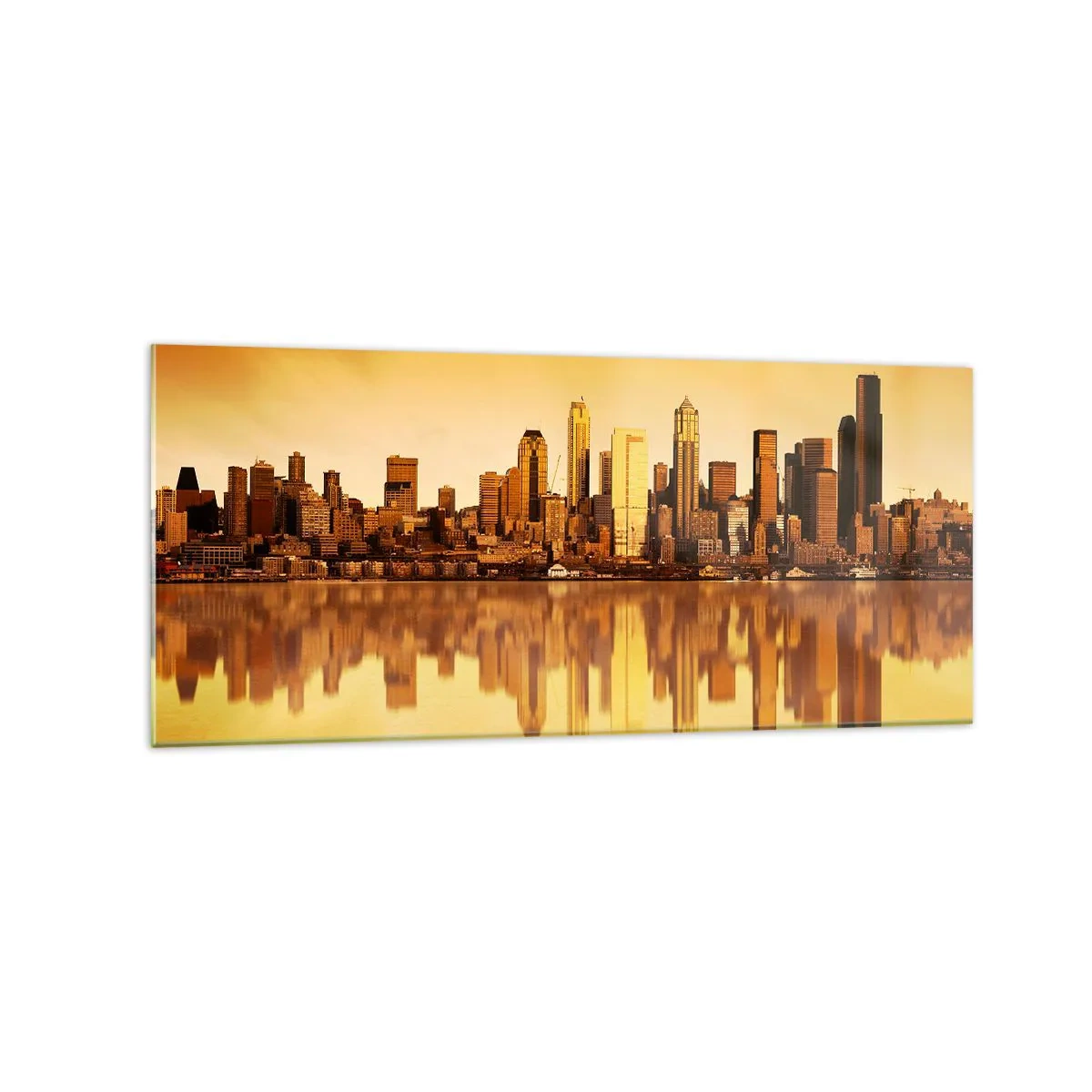 Glastavla - Bild på glas - Metropolens tystnad - 120x50 cm