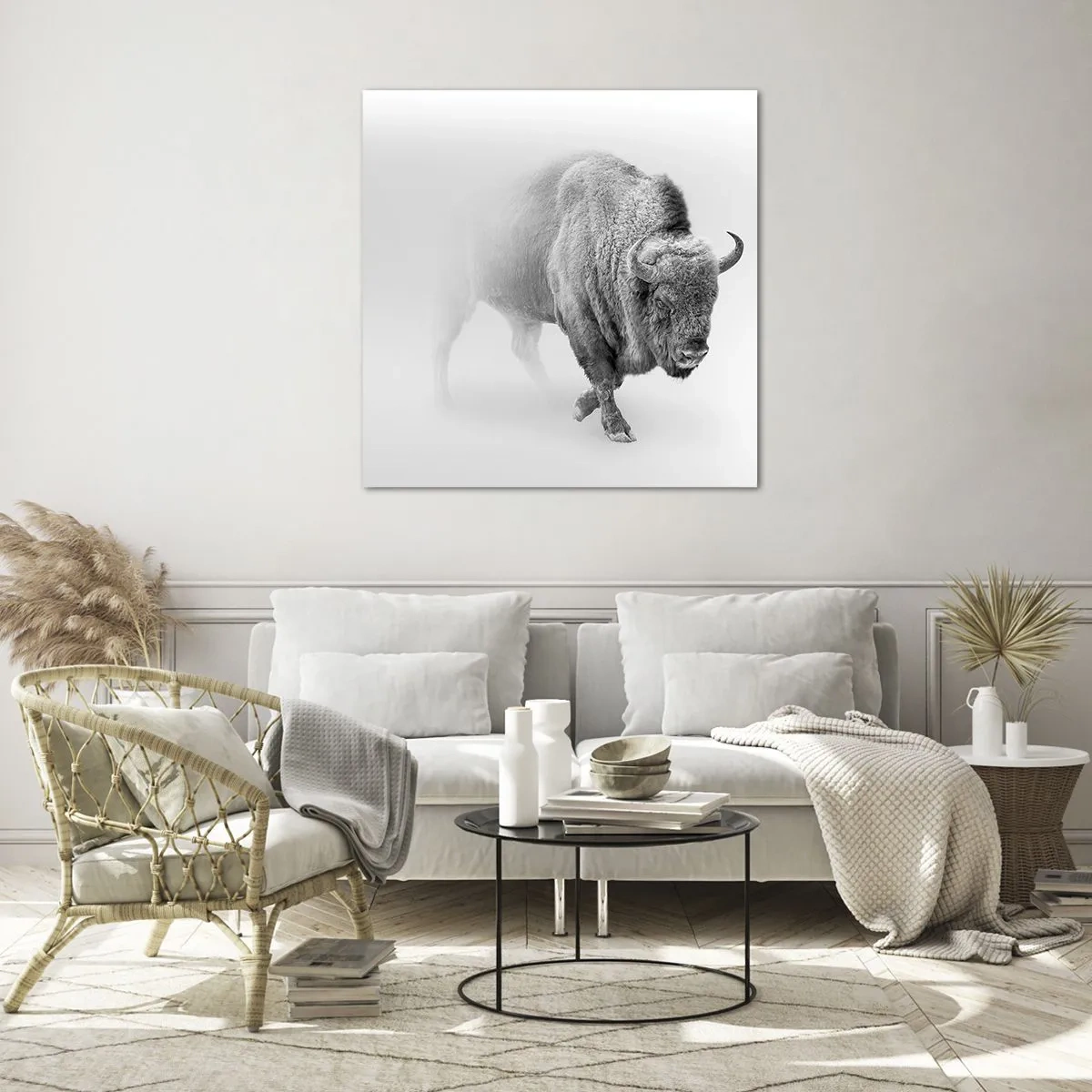 Glastavla - Bild på glas - Präriens kung - 30x30 cm