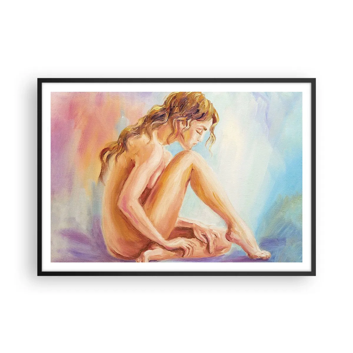 Affisch i svart ram - Kärlekens akt - 100x70 cm