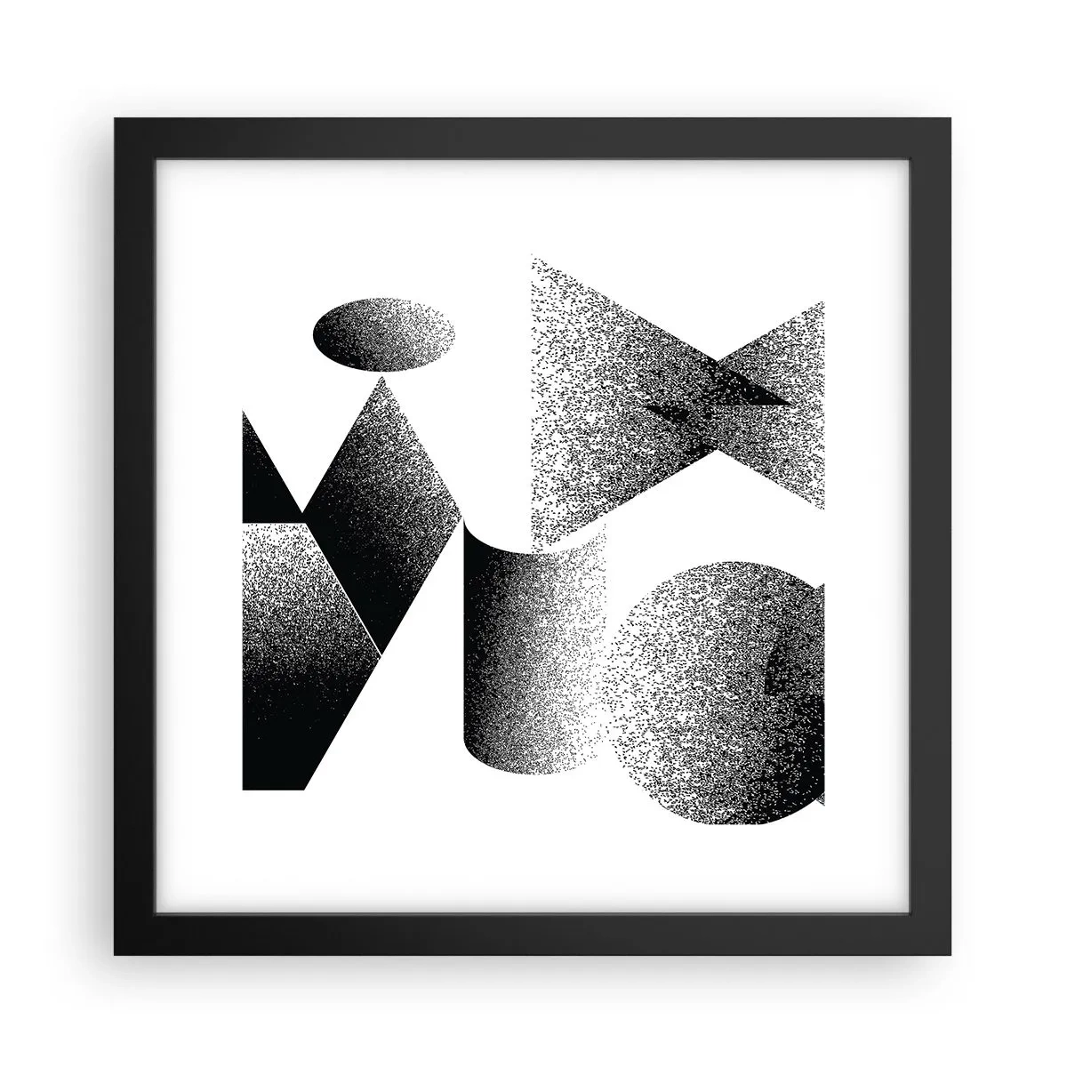 Affisch i svart ram - Vinklar och ovaler - 30x30 cm