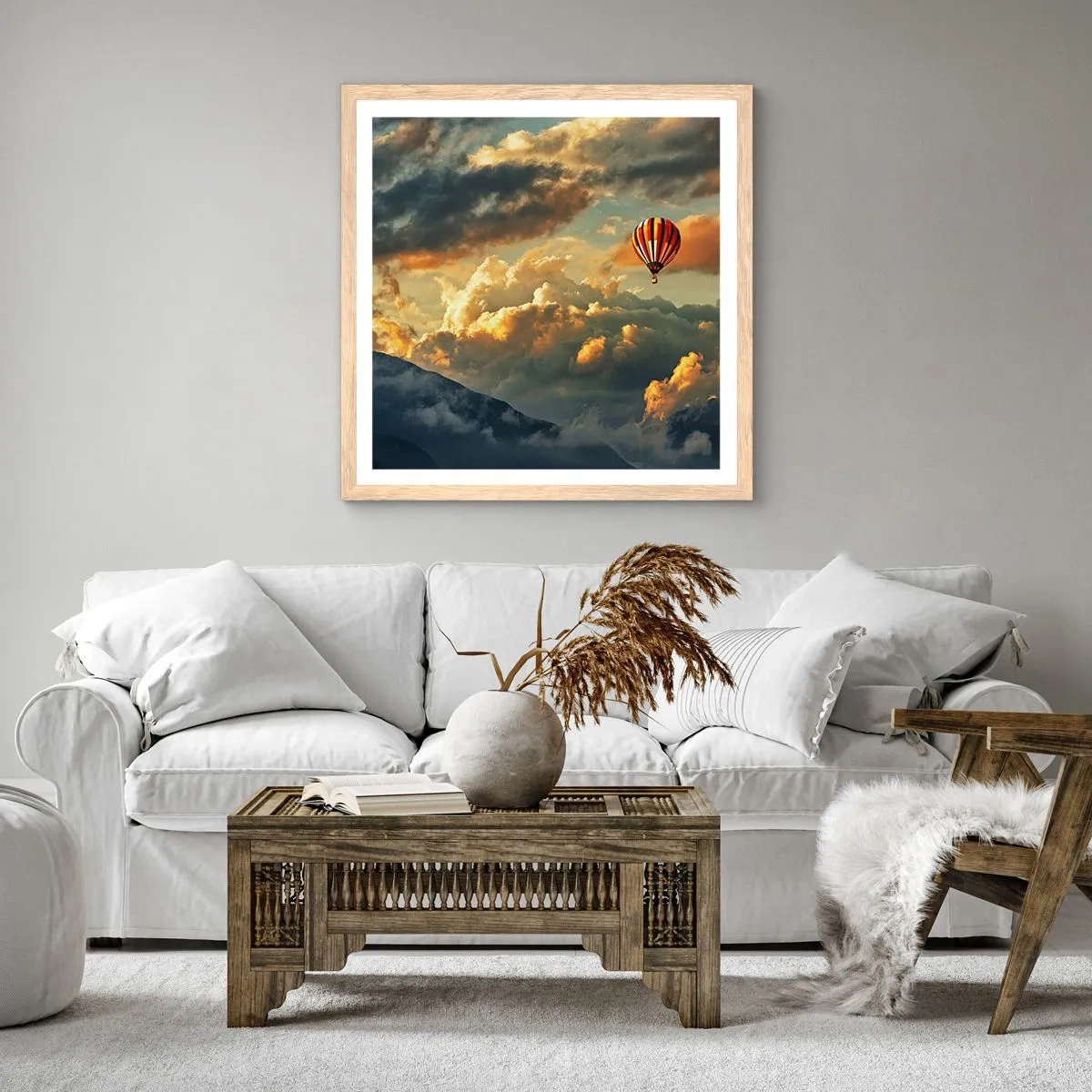 Affisch i ram av ljusek - Jag flyger för jag vill - 60x60 cm