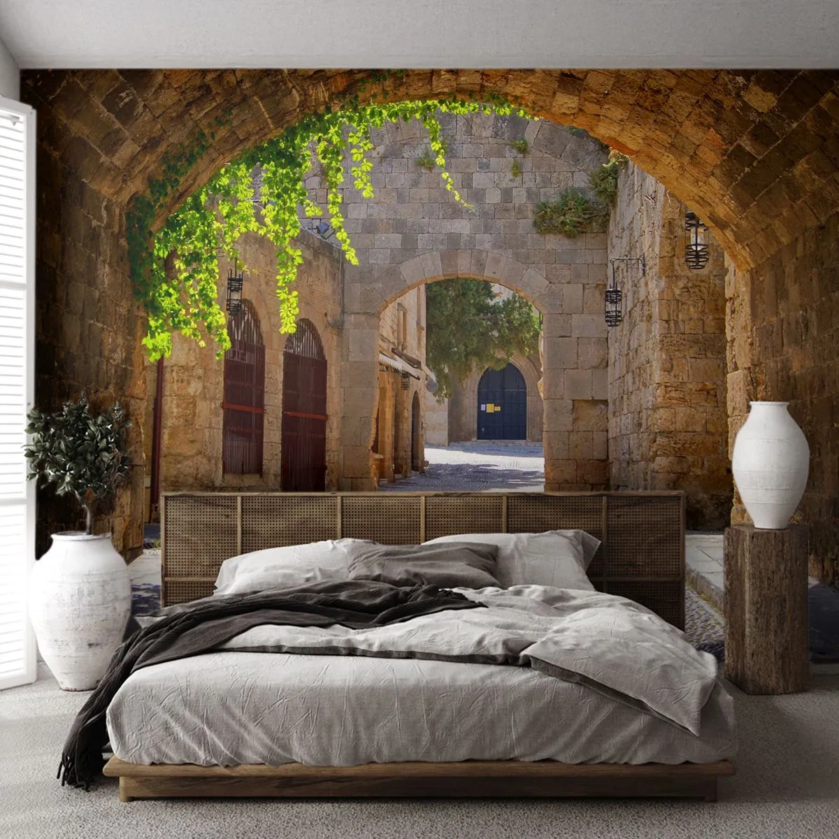 Fototapet Premium Sand - Snart kommer processionen - Arkitektur, Stad, Gränd - 150x105 cm