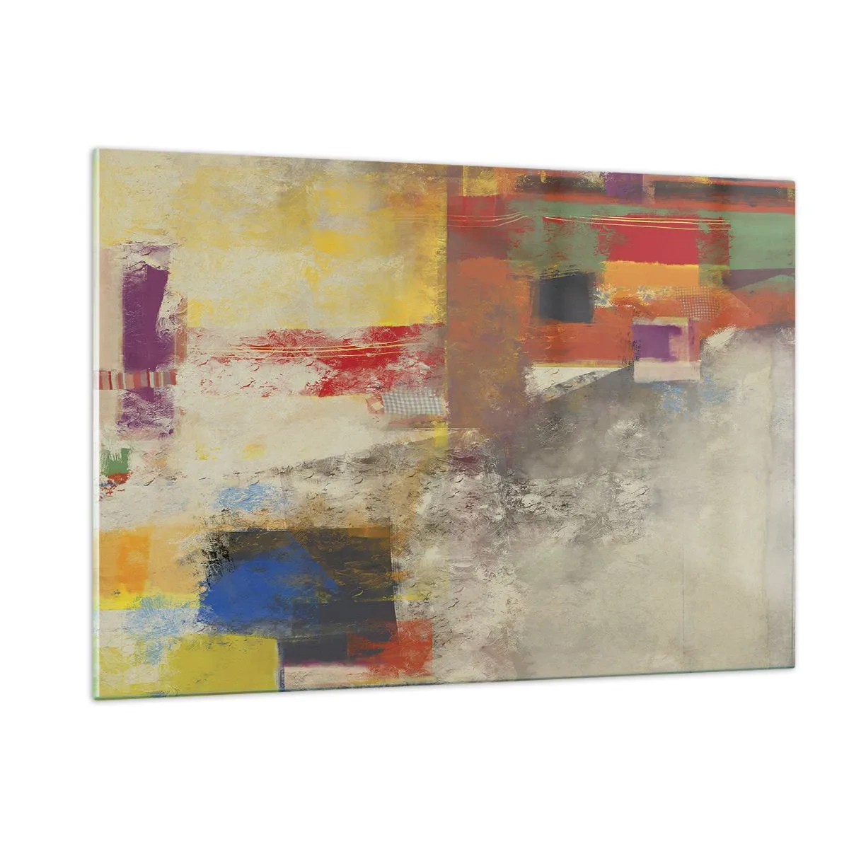Glastavla - Bild på glas - Färgernas geometri - 120x80 cm