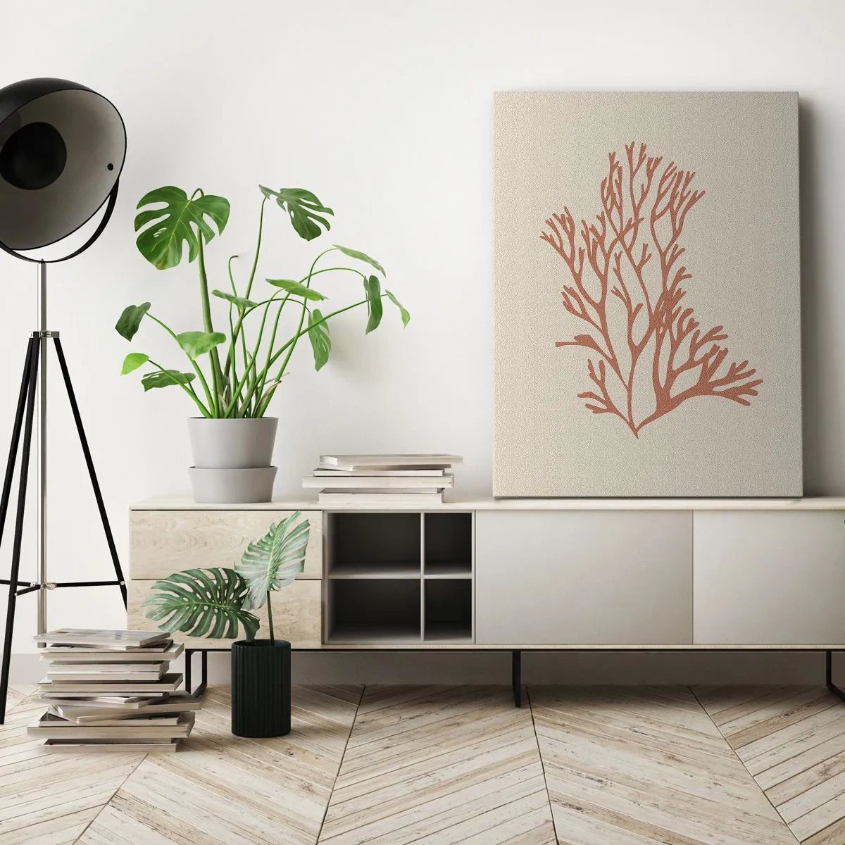 Canvastavla - Bild på duk - Filigran av korall - 50x70 cm