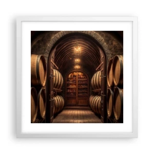 Affisch i vit ram - Stämningsfull källare - 40x40 cm