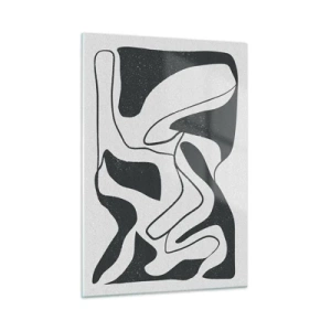 Glastavla - Bild på glas - Abstrakt lek i en labyrint - 50x70 cm