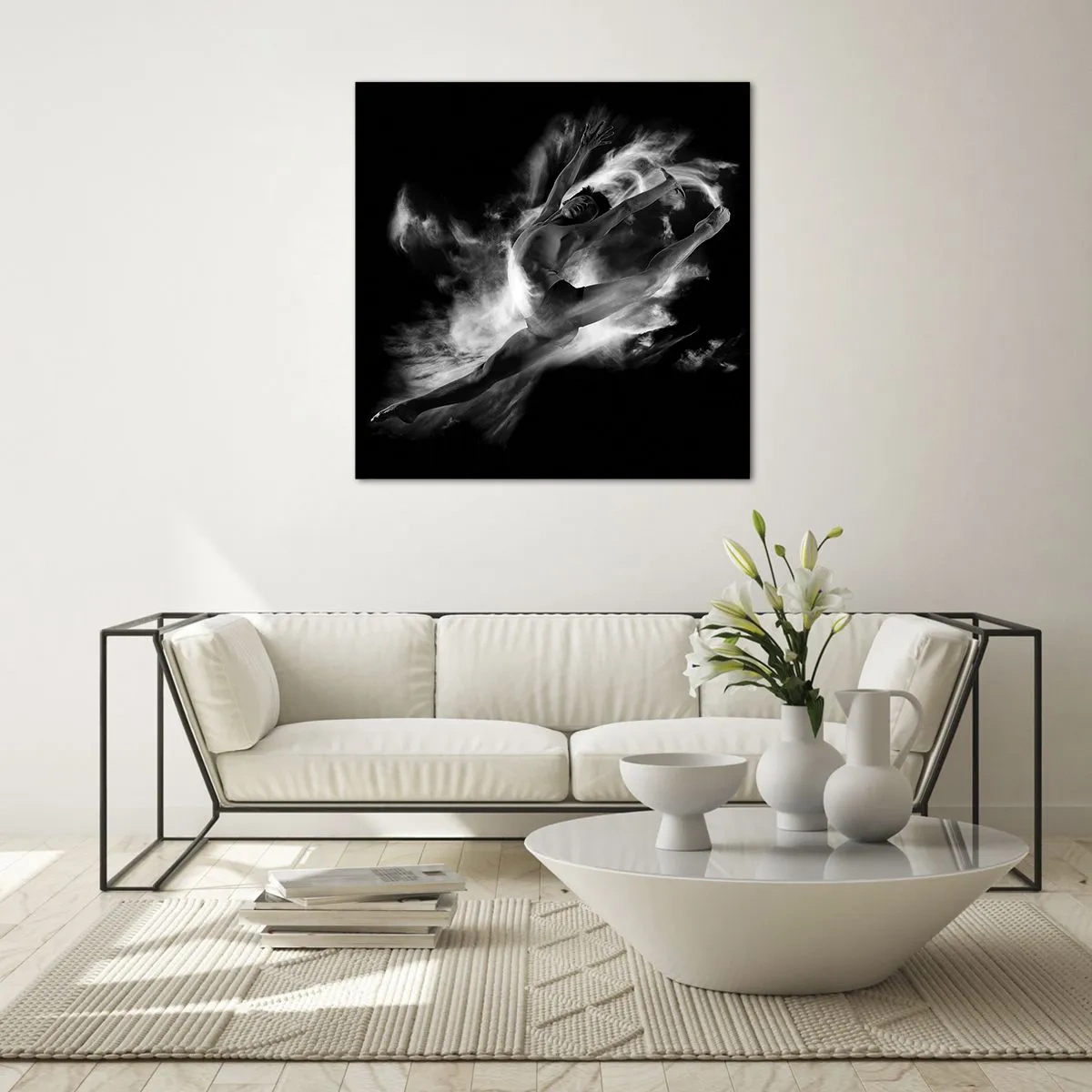 Glastavla - Bild på glas - Fångad i luften - 30x30 cm