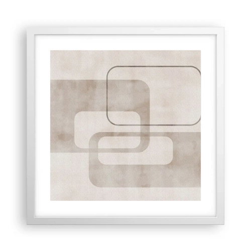 Affisch i vit ram - Geometrisk fug - 40x40 cm