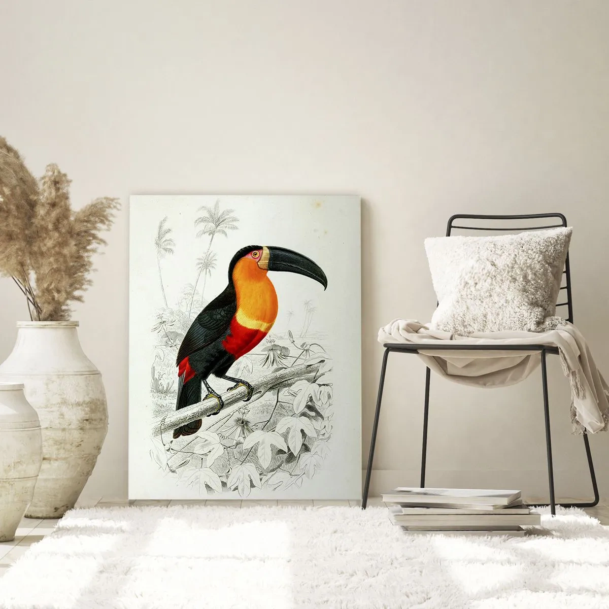 Glastavla - Bild på glas - Fåglarnas färger - 80x120 cm