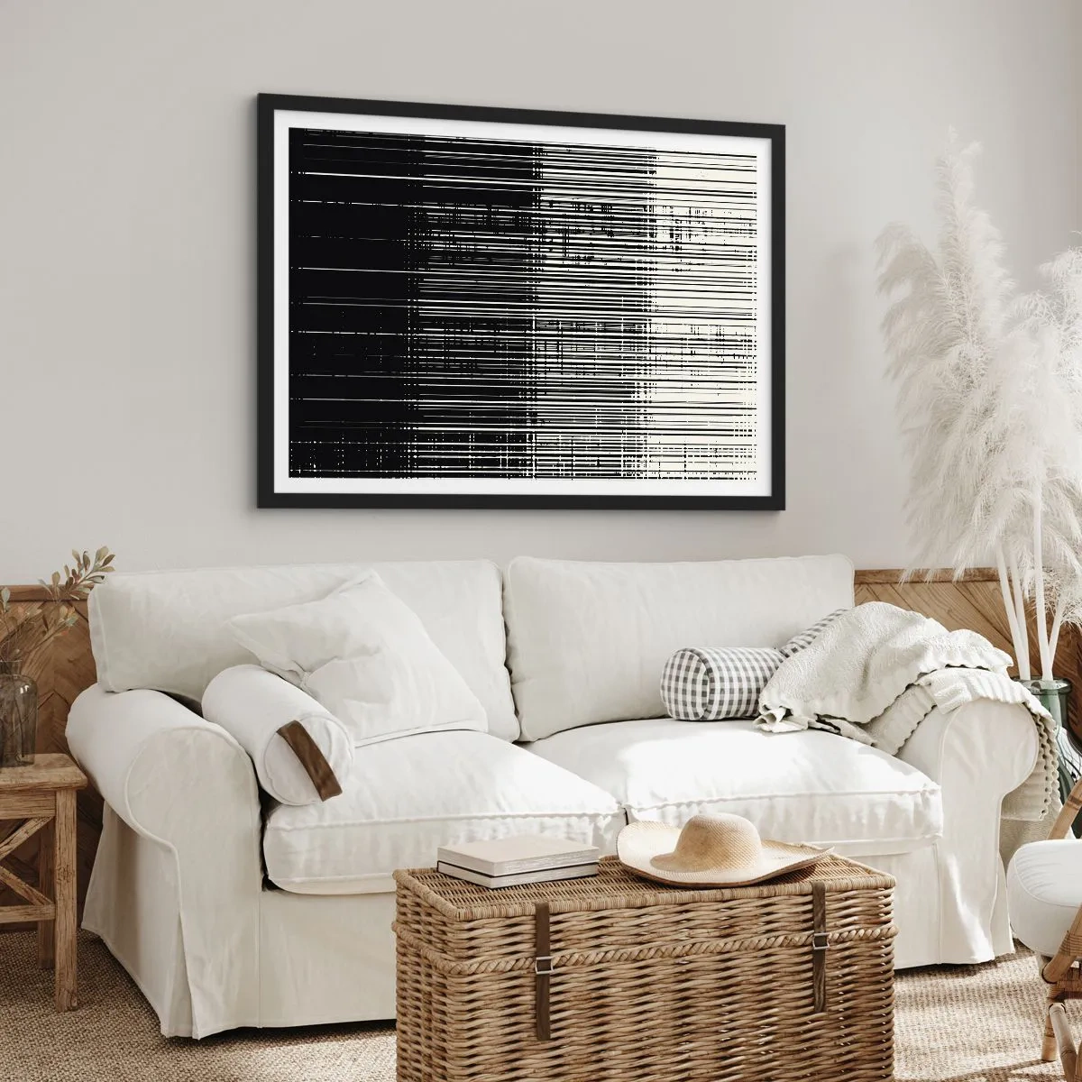 Affisch i svart ram - Vågor och vibrationer - 70x50 cm