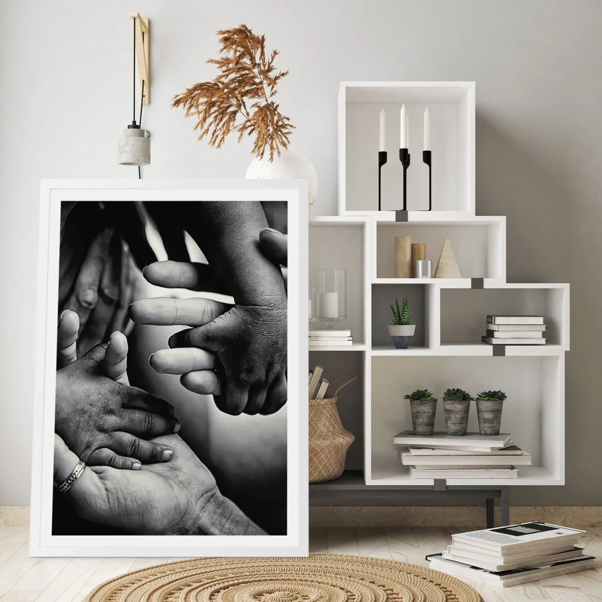 Affisch i vit ram - Att vara människa - 40x50 cm