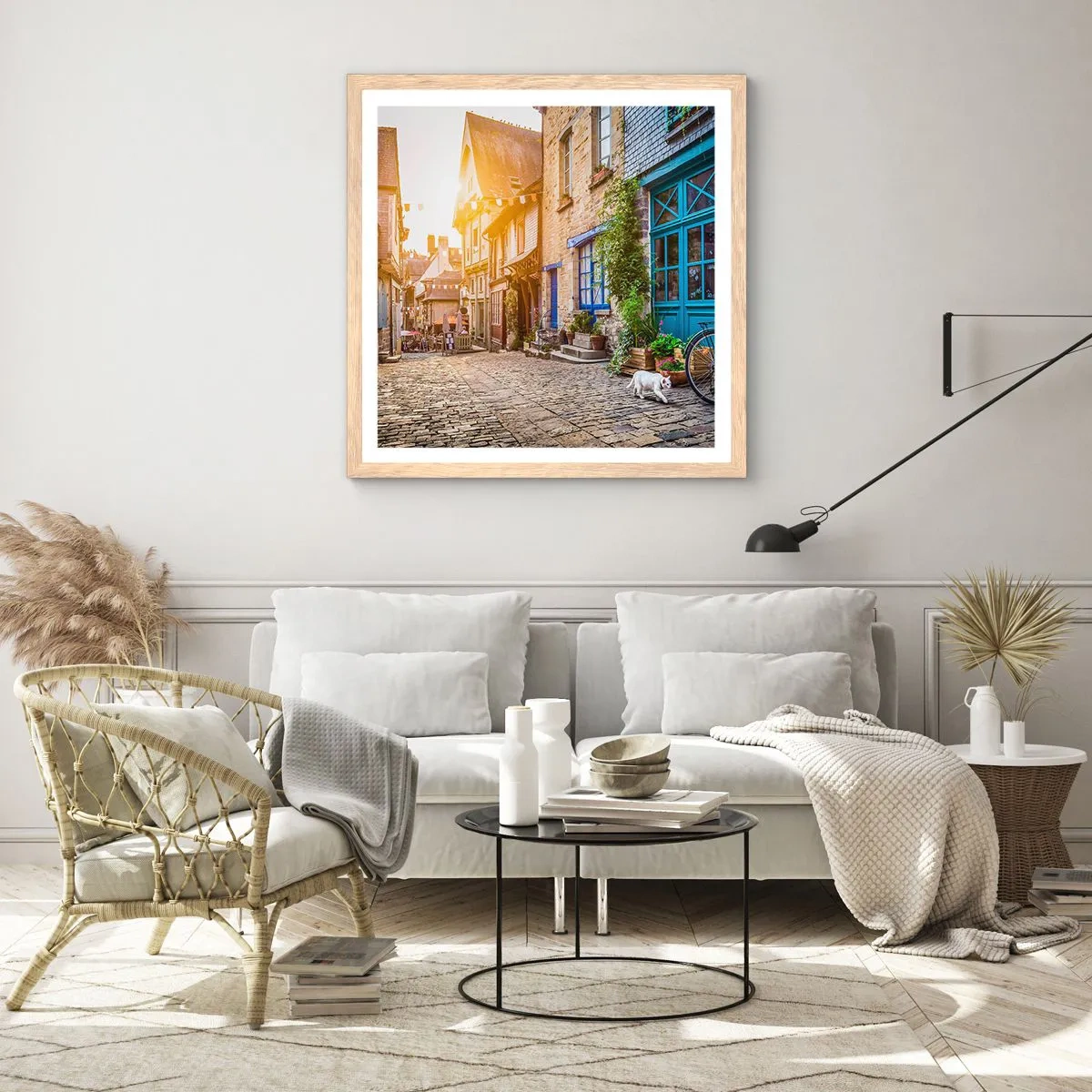 Affisch i ram av ljusek - Stadens vita ande - 50x50 cm