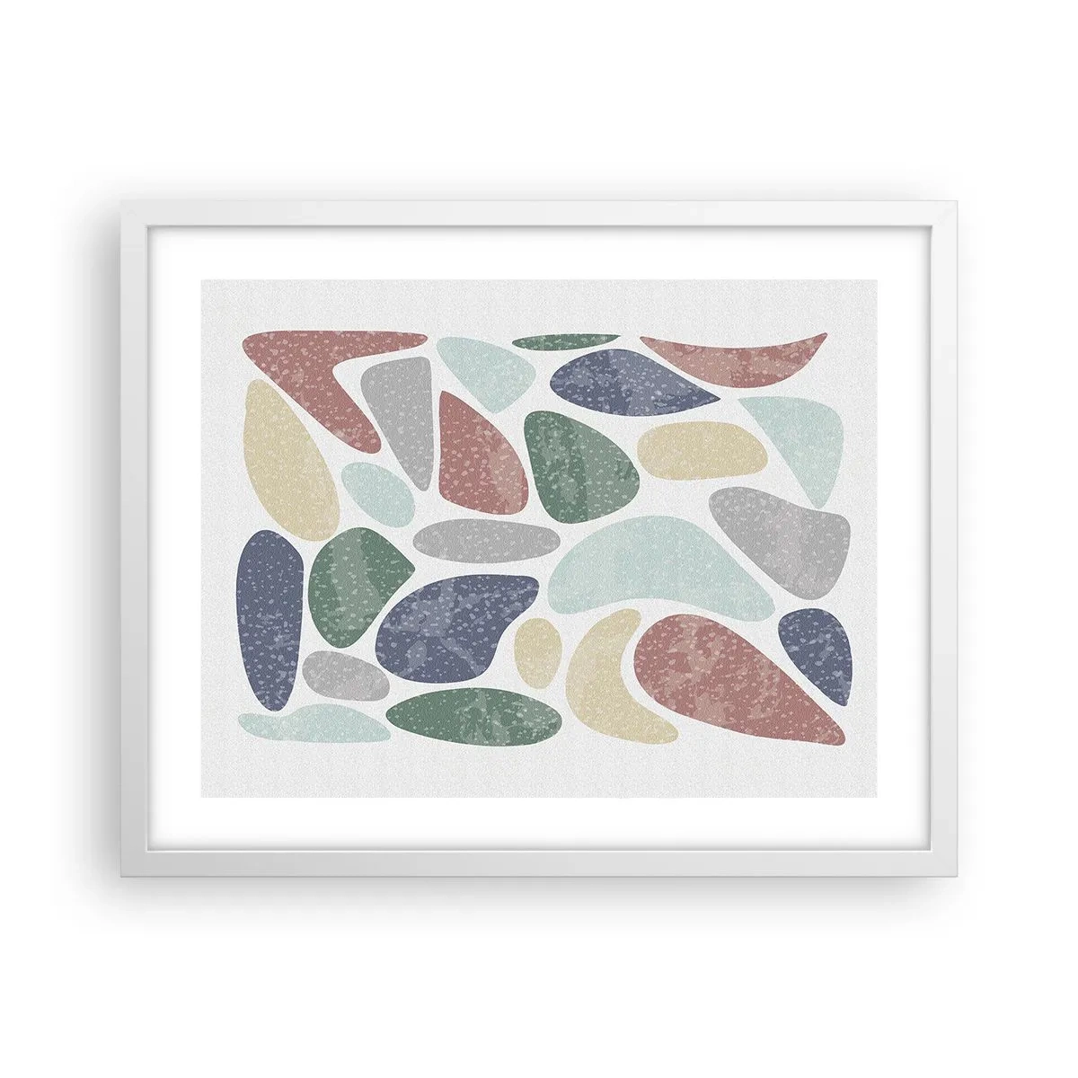 Affisch i vit ram - Mosaik av pulveriserade färger - 50x40 cm