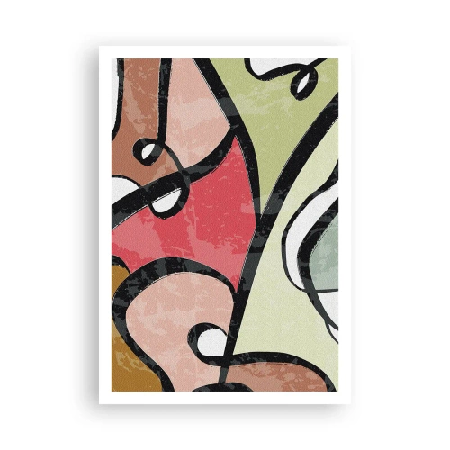 Affisch - Pirouetter bland färger - 70x100 cm