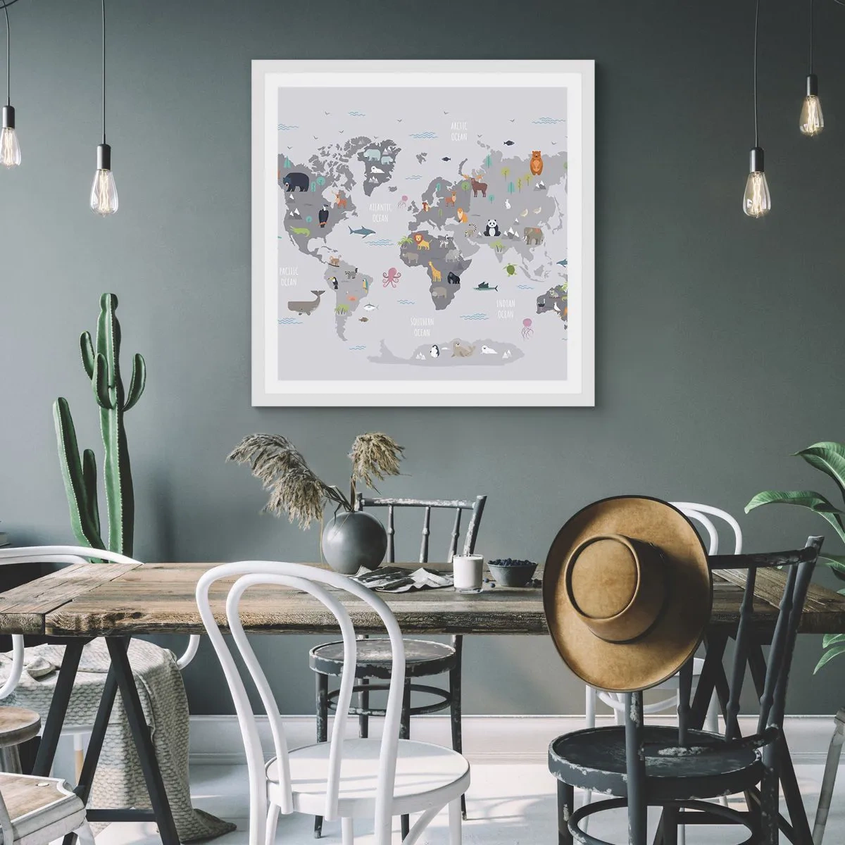 Affisch i vit ram - Säg varifrån du är... - 40x40 cm