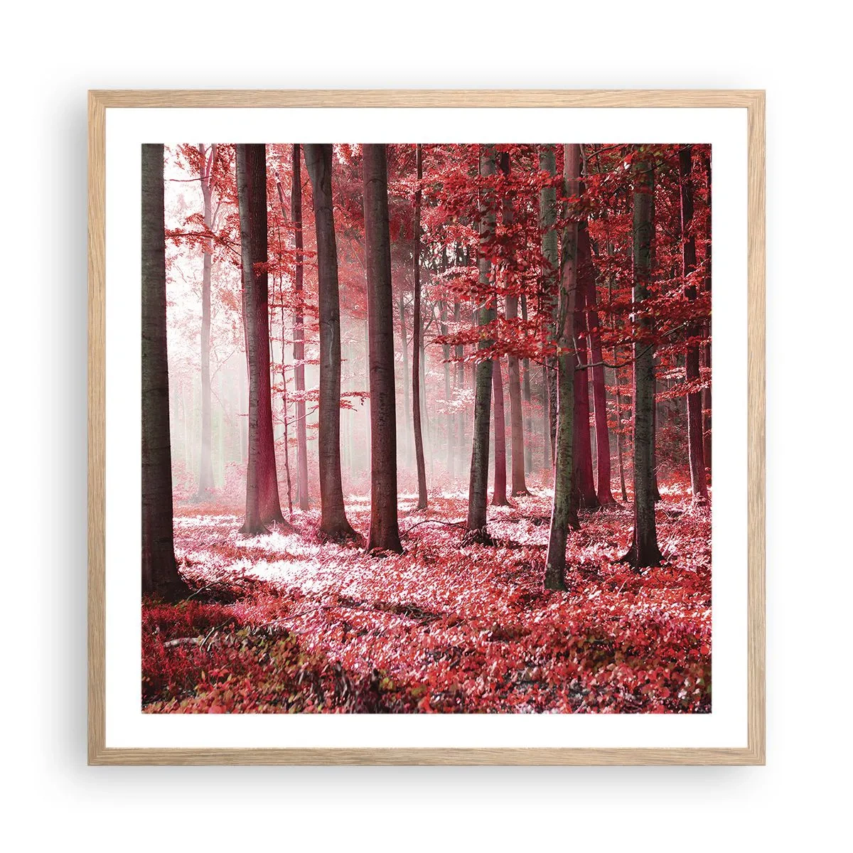 Affisch i ram av ljusek - Röd är lika vacker - 60x60 cm