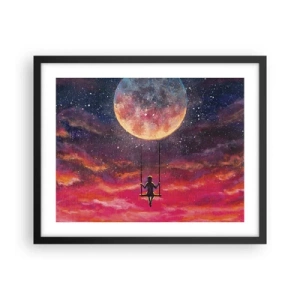 Affisch i svart ram - Sväva i molnen - 50x40 cm