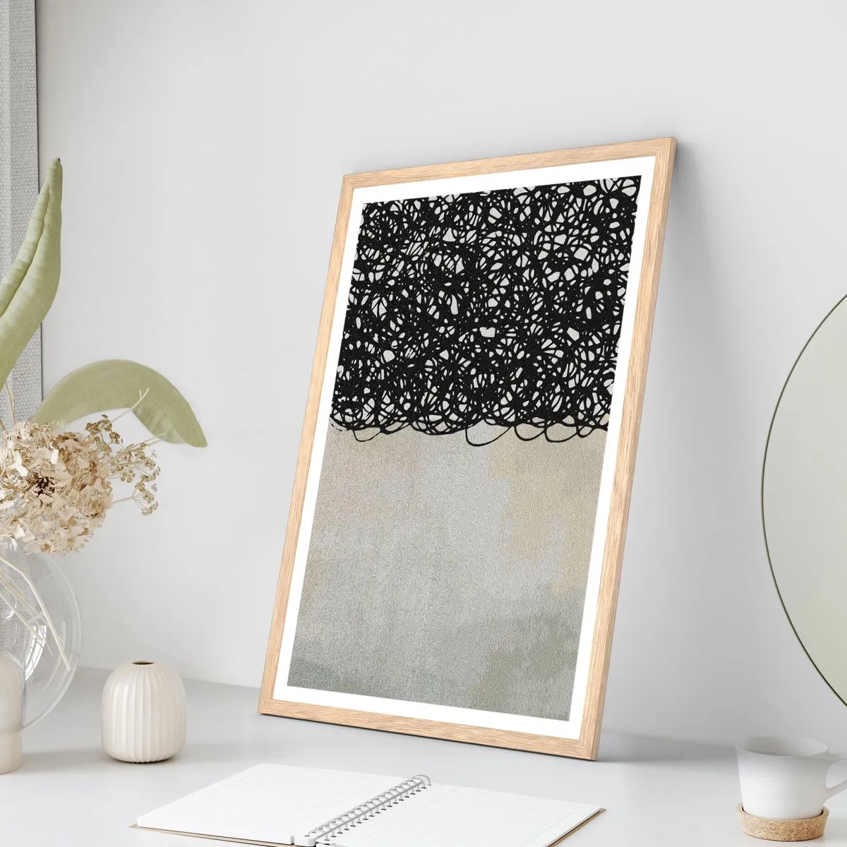 Affisch i ram av ljusek - En virvlad abstraktion - 61x91 cm